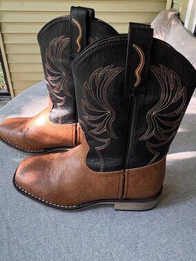 Rollda Kids Western Cowboy Boots Size 6 Black/Brown